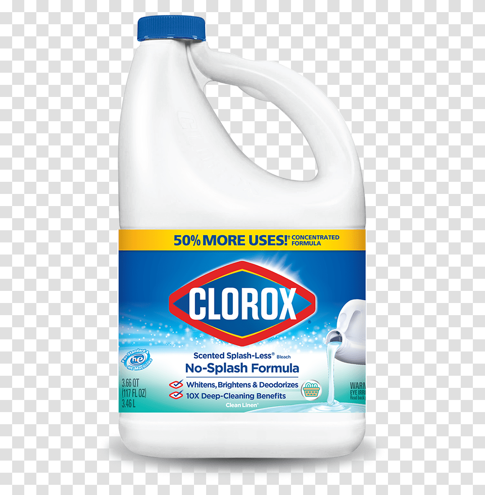 Concentrated Splash Less Bleach Formula Clorox Clorox Bleach 24 Oz, Toothpaste, Milk, Beverage, Drink Transparent Png