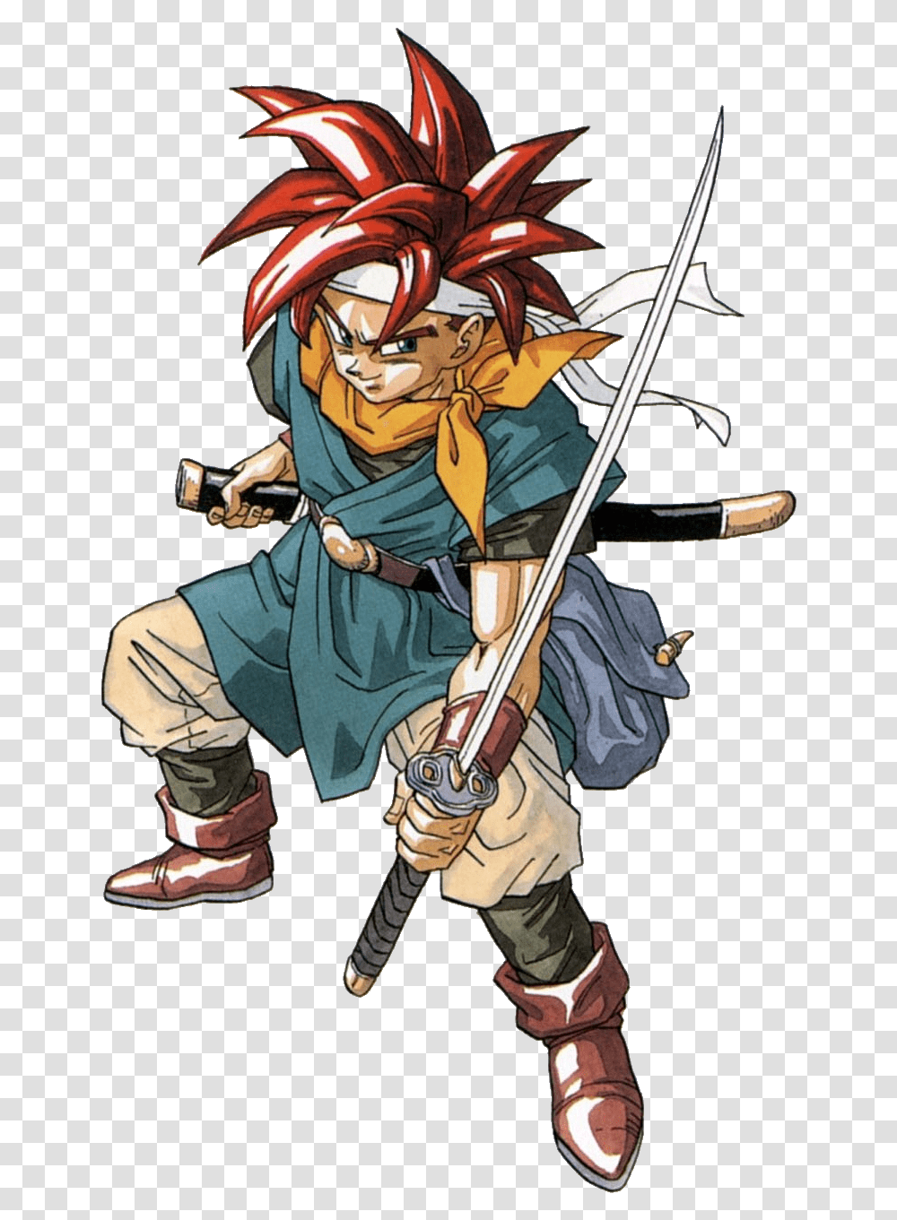 Concept Art Of Crono From Chrono Trigger By Akira Toriyama Chrono Trigger, Person, Human, Duel Transparent Png