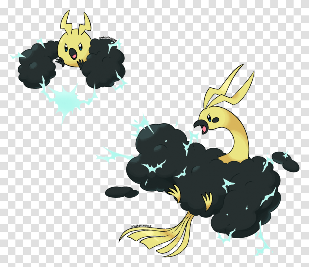 Concept Of A Swablu Altaria Regional Variant With Storm Regional Variant Pokemon Galar, Animal, Dragon, Bird Transparent Png