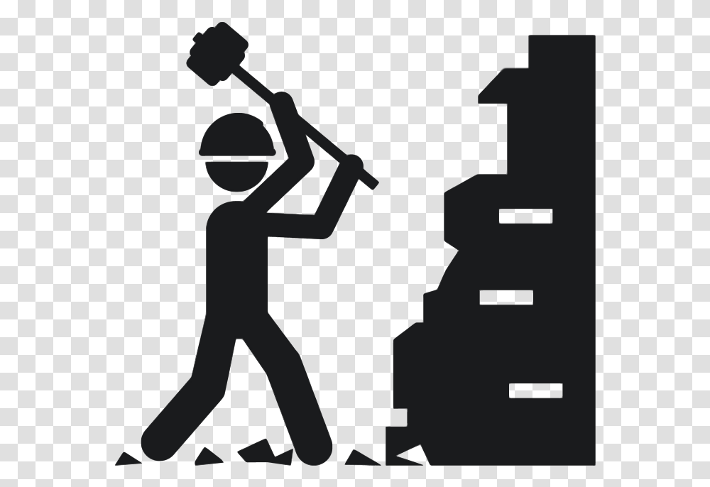 Concrete Bricks Construction Worker Stick Figure, Silhouette, Leisure Activities, Photography, Musician Transparent Png