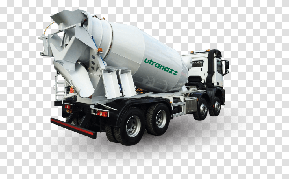 Concrete Mixed Truck, Vehicle, Transportation, Tire, Lighting Transparent Png