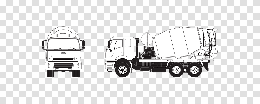 Concrete Mixer Transport, Truck, Vehicle, Transportation Transparent Png