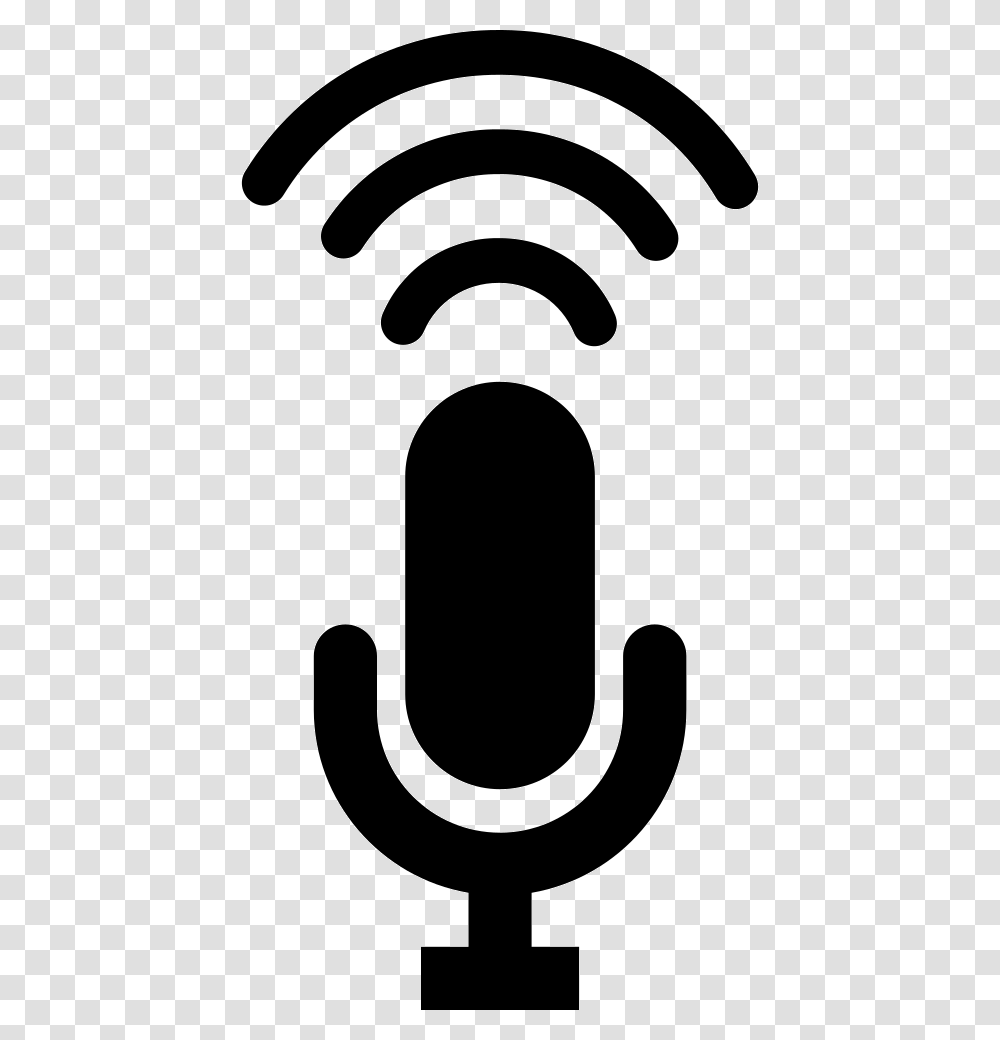 Condenser Microphone Recording Voice Recognition Voice Assistant Icon, Stencil, Logo, Trademark Transparent Png