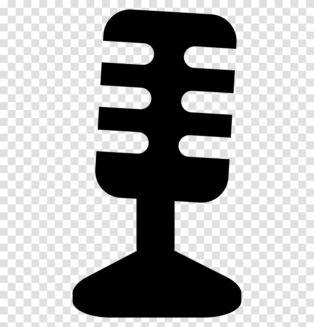 Condenser Microphone With Small Stand Condenser Mic Icon, Cross, Weapon, Weaponry Transparent Png