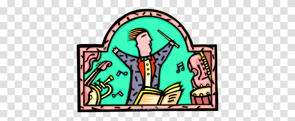 Conductor Leading His Orchestra Royalty Free Vector Clip Art, Crowd, Helmet, Performer, Leisure Activities Transparent Png