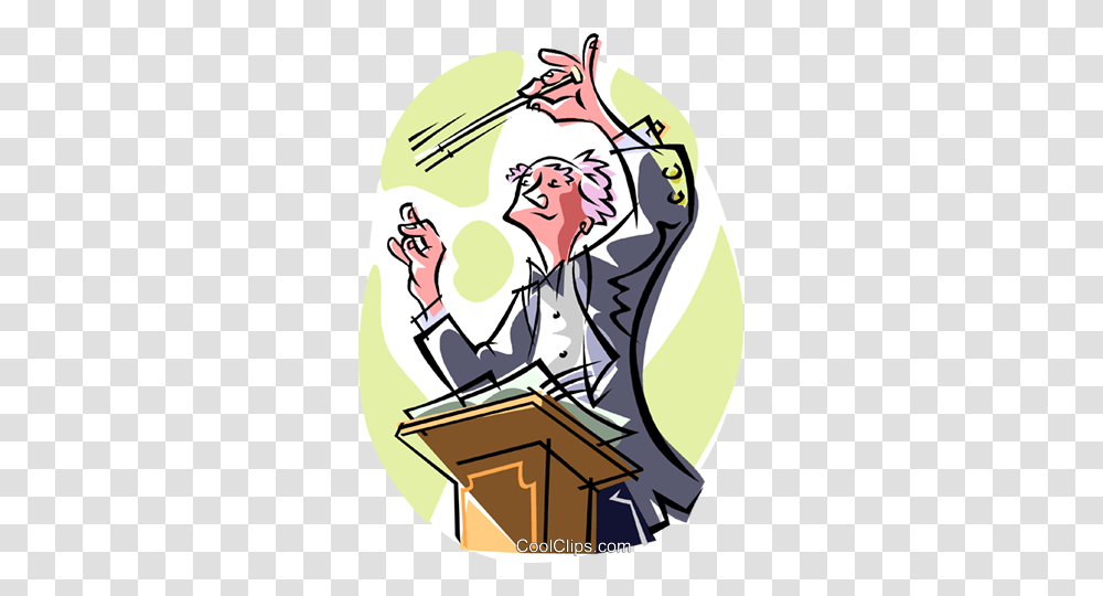 Conductor Royalty Free Vector Clip Art Illustration, Crowd, Poster, Advertisement, Performer Transparent Png
