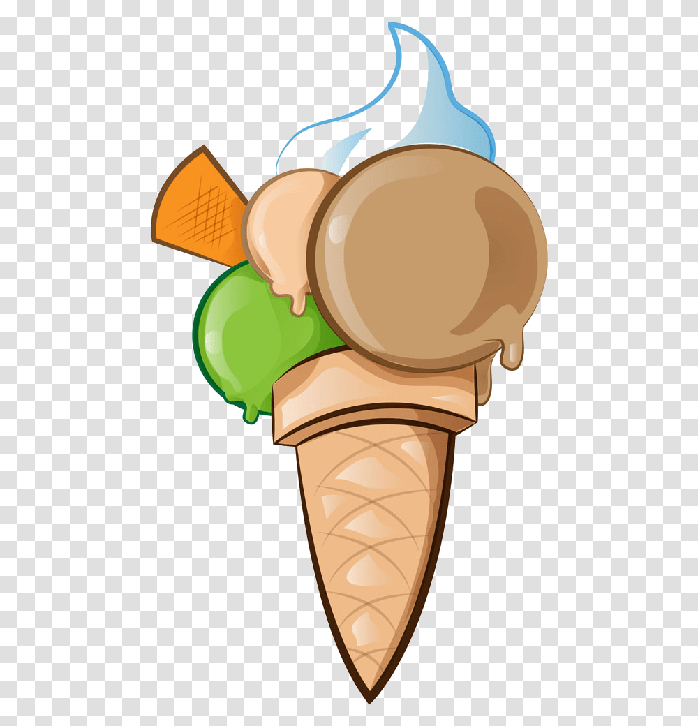 Cone Cartoon Ice Cream Thumbs Up, Dessert, Food, Creme Transparent Png