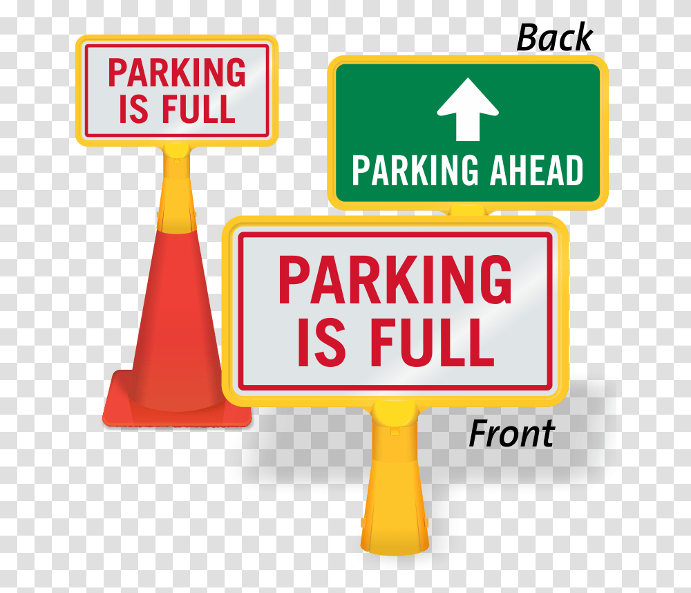 Cone Clipart Parking Lot Construction Parking Full Signage, Road Sign Transparent Png