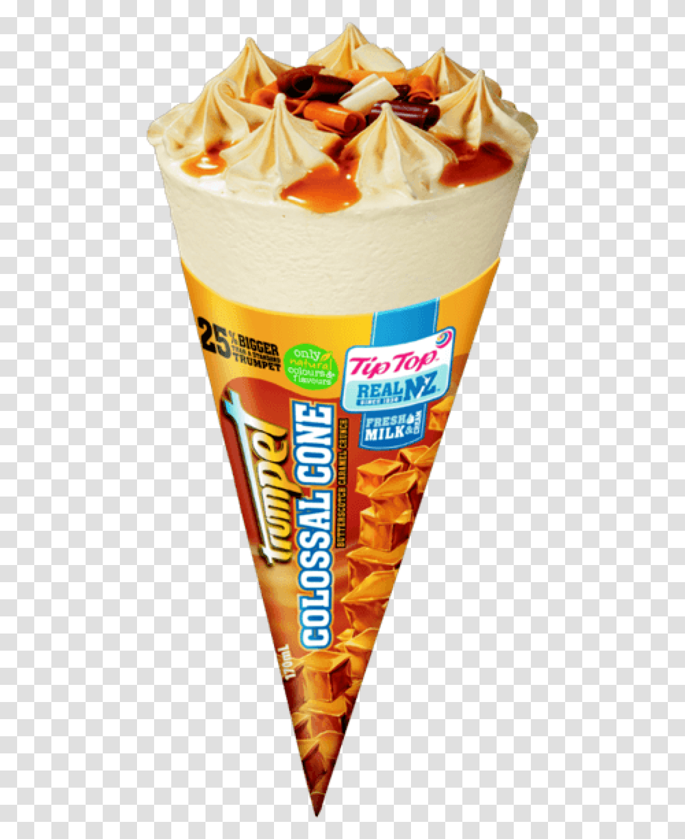 Cone Colossal Cone Butterscotch Caramel Crunch2 X 1340 Colossal Trumpet, Paper, Towel, Beer, Alcohol Transparent Png