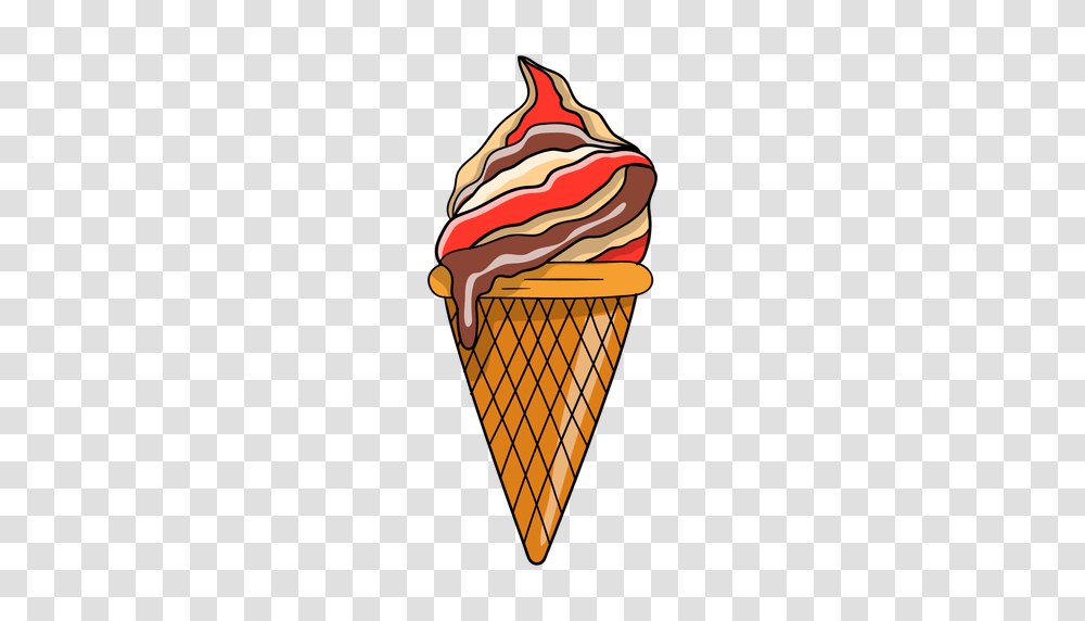 Cone Ice Cream Cartoon, Dessert, Food, Creme Transparent Png