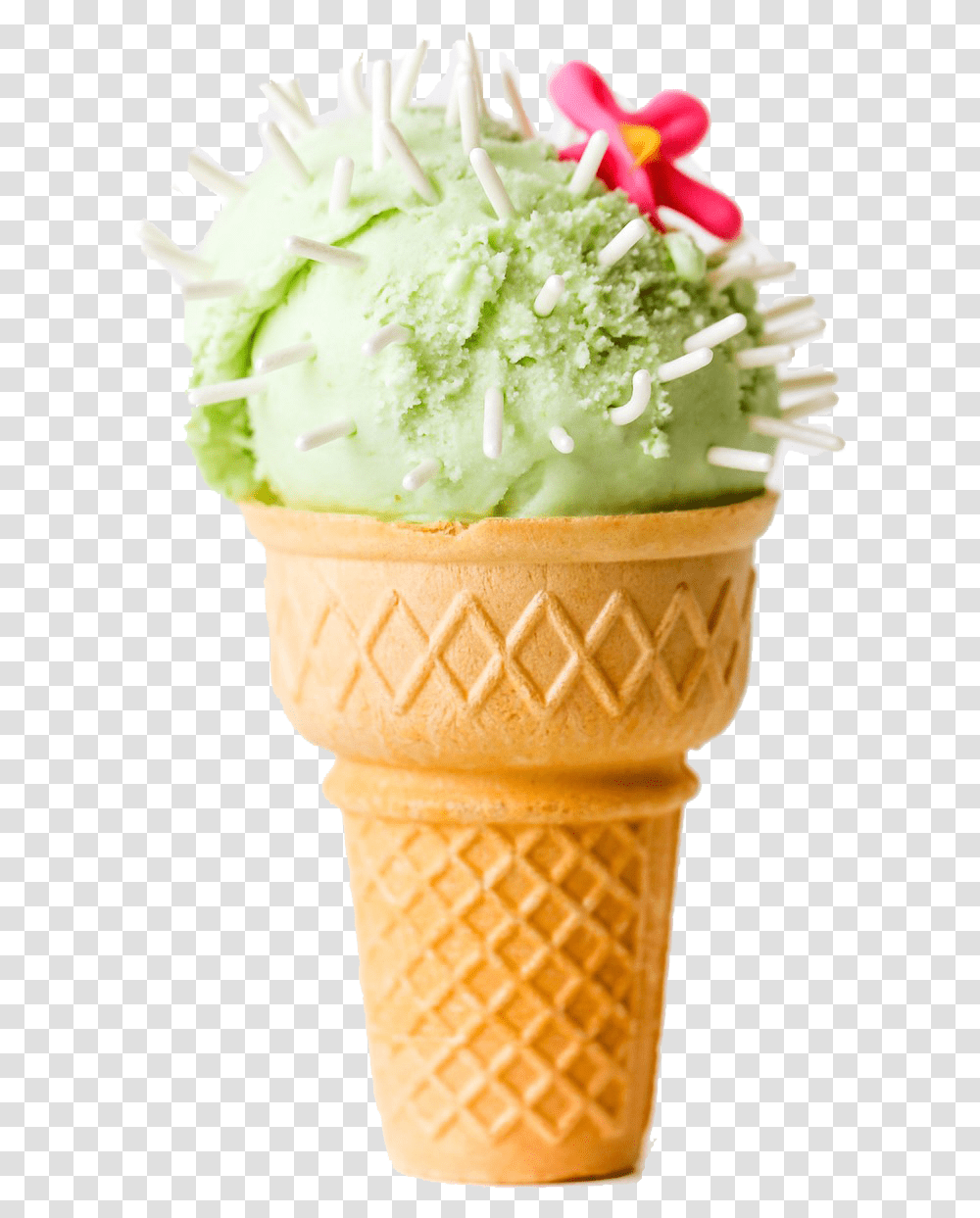 Cone Ice Cream Photo Background Cactus Ice Cream Cone, Dessert, Food, Creme, Birthday Cake Transparent Png