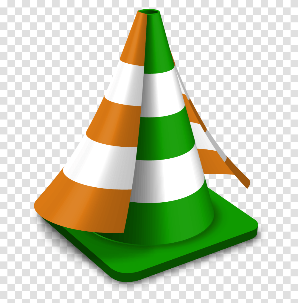 Cone Interface Large Vlc Media Player Green, Apparel, Party Hat, Ketchup Transparent Png