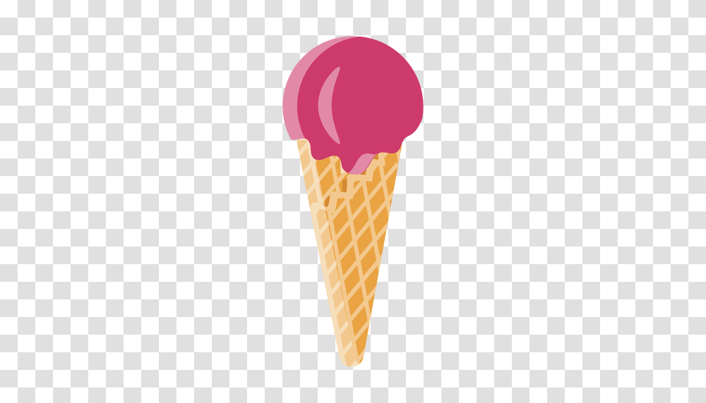 Cone Strawberry Ice Cream, Dessert, Food, Creme Transparent Png