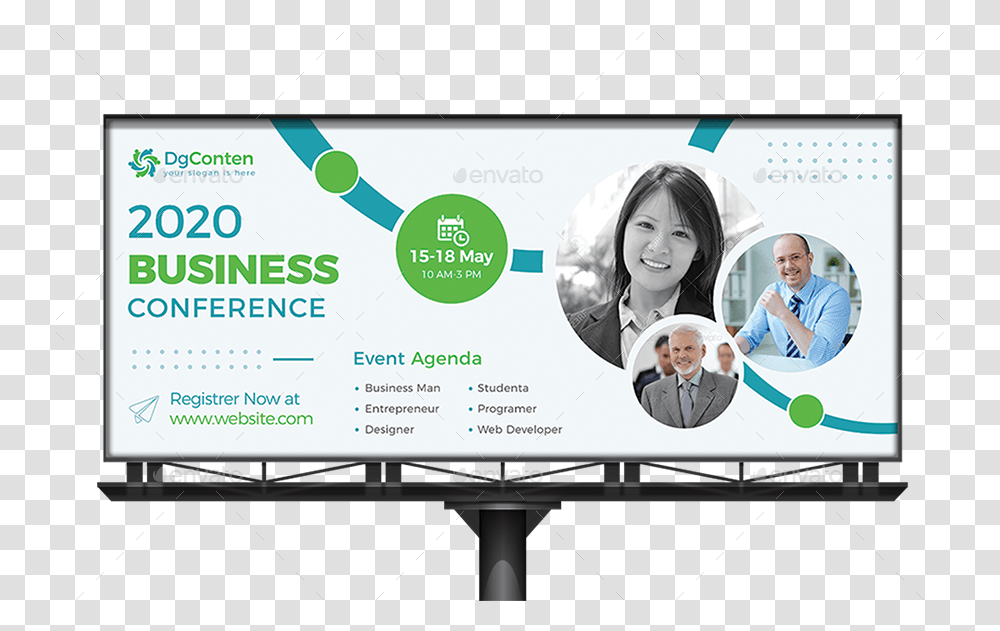 Conference Billboard Template Billboard, Advertisement, Person, Human, Monitor Transparent Png