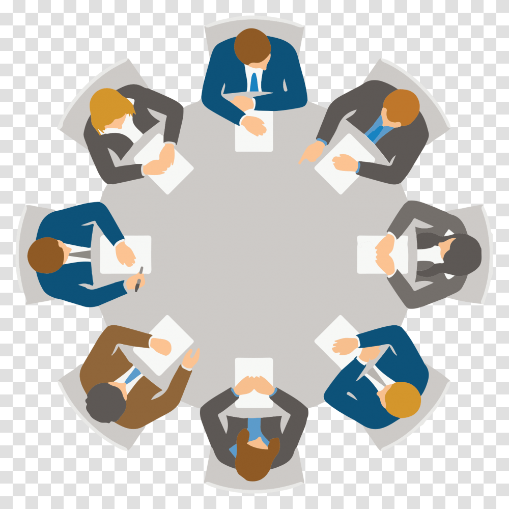 Conference Clipart Round Table Meeting Round Table Discussion Clip Art, Huddle, Crowd, Network Transparent Png
