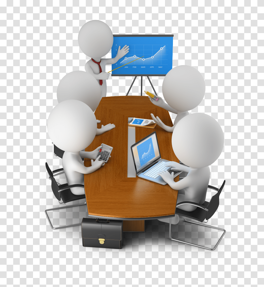 Conference Meeting Small People Meeting 3d People, Furniture, Table, Desk, Tabletop Transparent Png