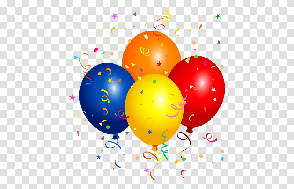 Confetti And Balloons Clipart Image Birthday Balloons Clipart, Paper Transparent Png