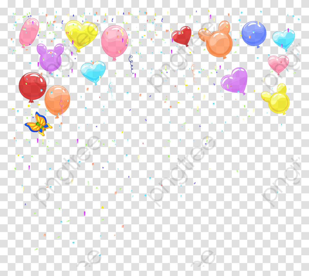Confetti Background Vector Background Animal For Birthday, Paper, Ball, Balloon, Christmas Tree Transparent Png