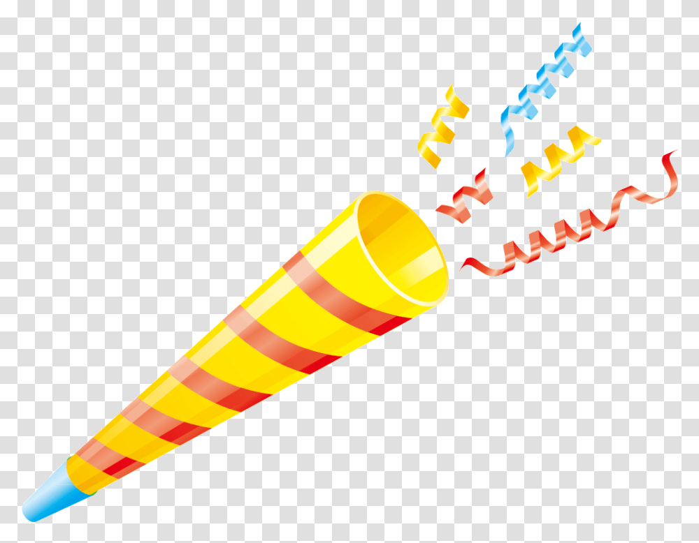 Confetti Birthday Party Horn Clip Art Party Horn Background, Dynamite, Bomb, Weapon, Weaponry Transparent Png