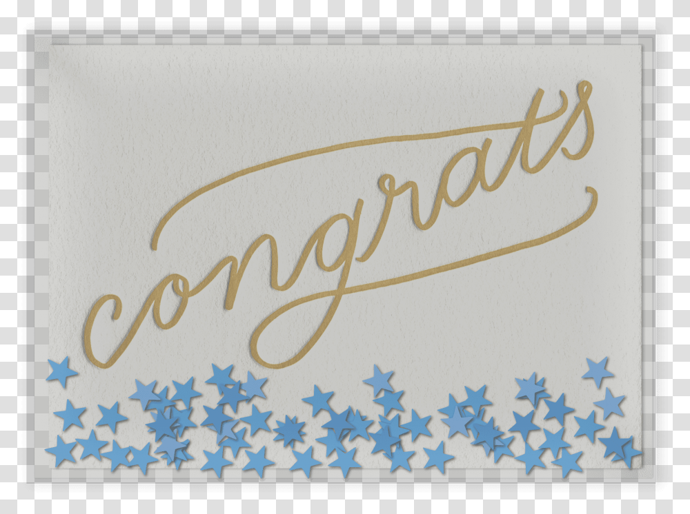 Confetti Congrats Letterpress Card Packaged Calligraphy, Handwriting Transparent Png