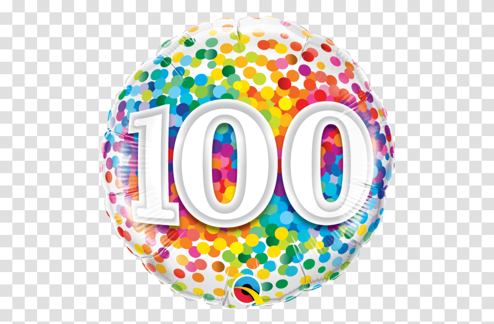 Confetti Emoji 100 Rainbow Confetti 100 Balloon 100 Birthday, Number, Symbol, Text, Cream Transparent Png