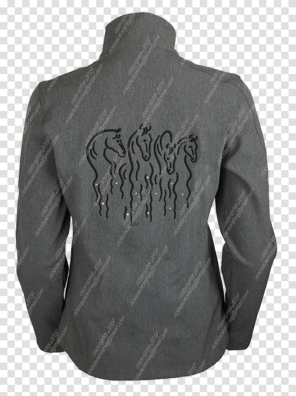 Confetti Horses Light Gray Jacket Black Stitching Sweatshirt, Sleeve, Clothing, Apparel, Long Sleeve Transparent Png