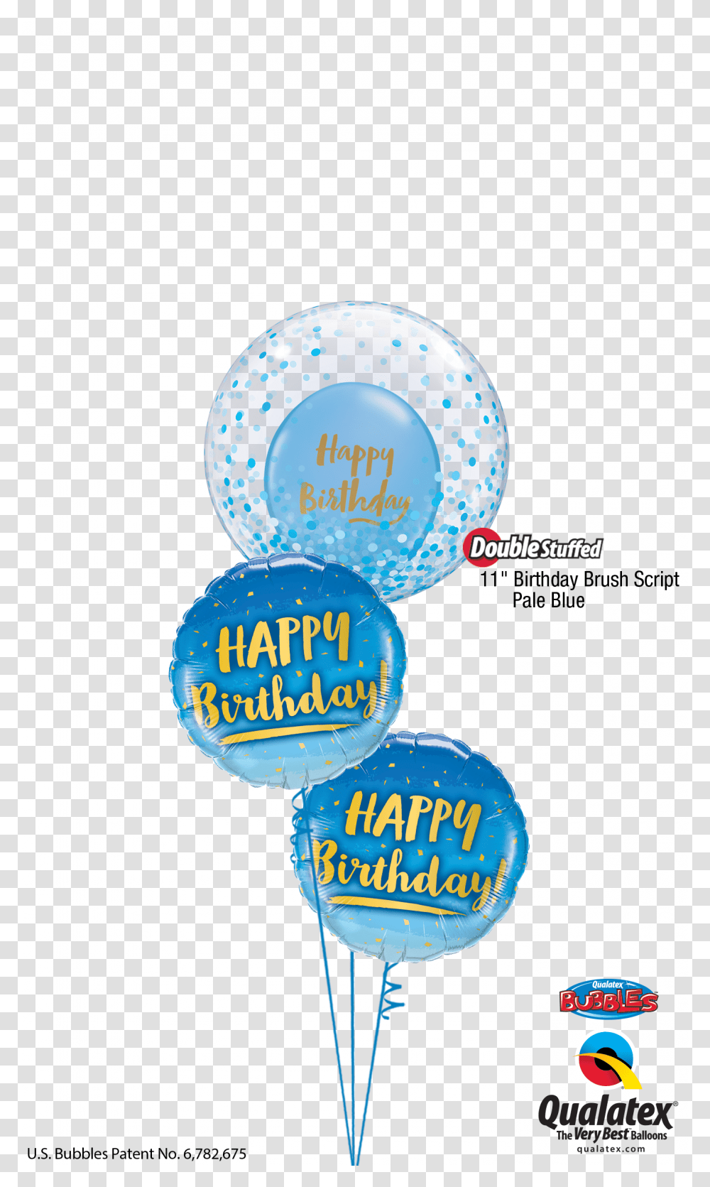 Confetti Pale Blue Bubble Birthday At London Helium Gold Blue Happy Birthday Balloon, Paper Transparent Png