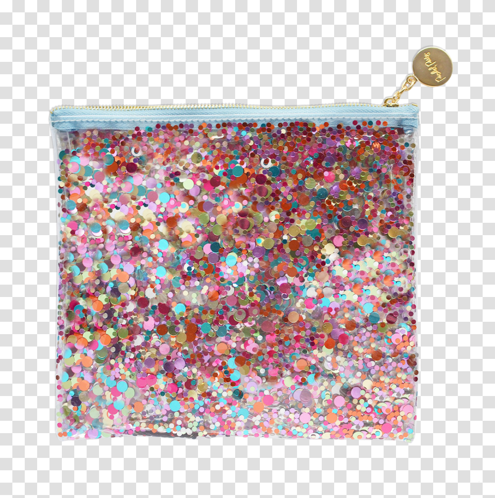 Confetti Party Pouch Floating Glitter Pencil Pouch, Rug, Light Transparent Png