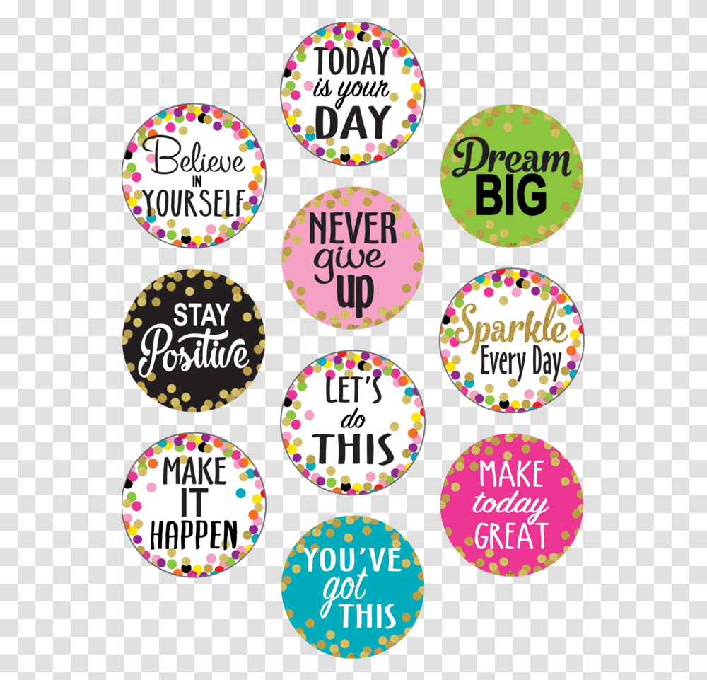 Confetti Positive Sayings, Label, Number Transparent Png