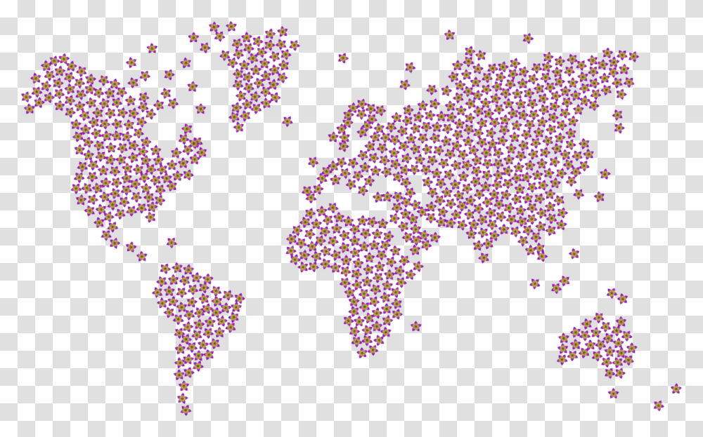 Confettilineworld Map Countries Involved In Paris Agreement, Pac Man, Bubble, Pattern Transparent Png