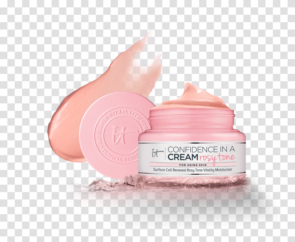 Confidence In A Cream Rosy Tone Free It Cosmetics Confidence In A Cream Rosy Tone Moisturizer, Face Makeup, Bottle Transparent Png