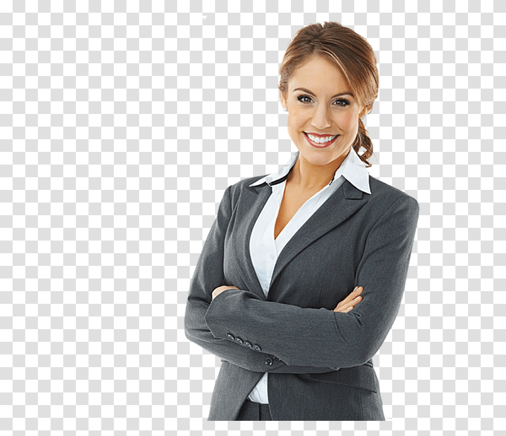 Confident Business Woman, Female, Person, Suit, Overcoat Transparent Png