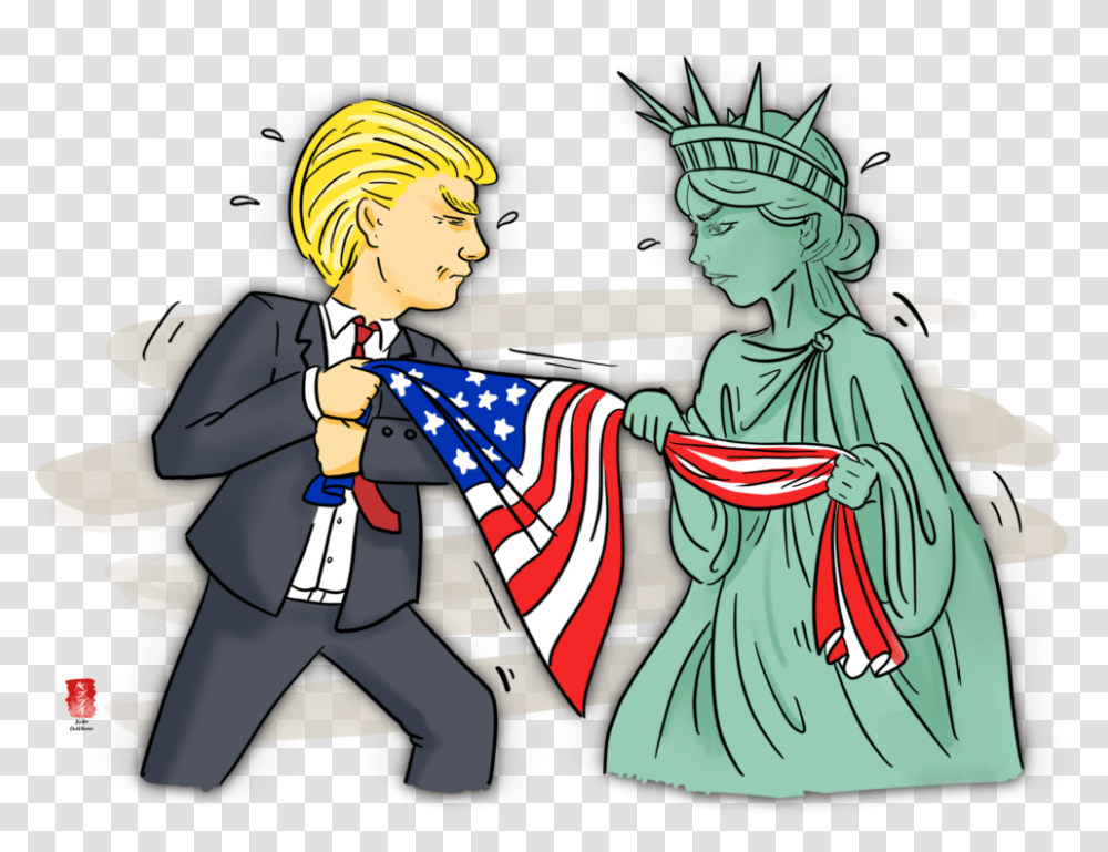 Conflict Clipart Tug War Cartoon The Statue Of Liberty, Person, Sculpture, Helmet, Toy Transparent Png
