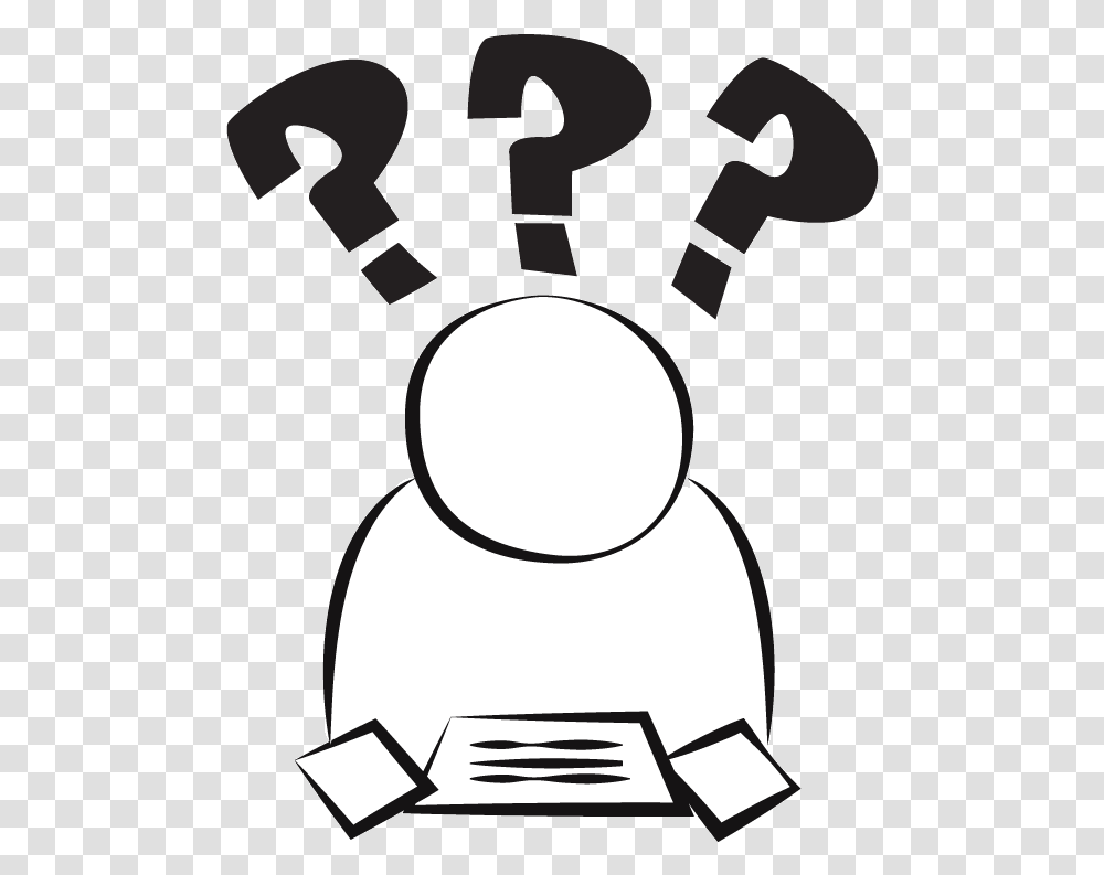 Confused Clipart Black And White, Apparel, Stencil, Hat Transparent Png
