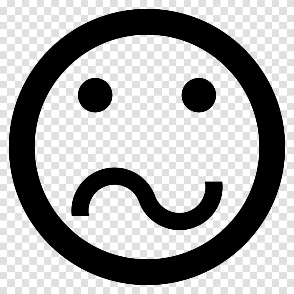 Confused Emoticon Smiley Face Bewildered Icon Free, Logo, Trademark, Stencil Transparent Png