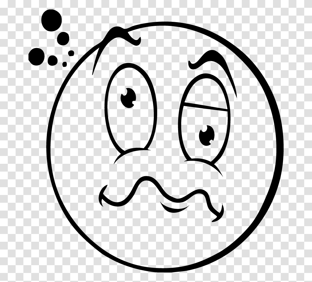 Confused Face Black And White Clipart, Label, Stencil, Mustache Transparent Png