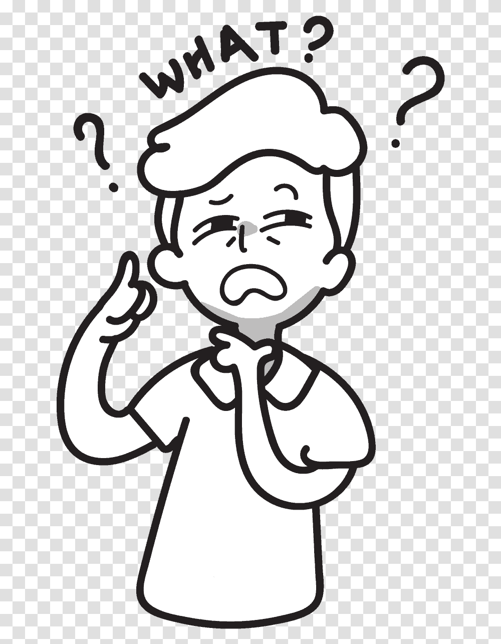 Confused Over Poa Terms Cartoon, Face, Stencil, Drawing Transparent Png