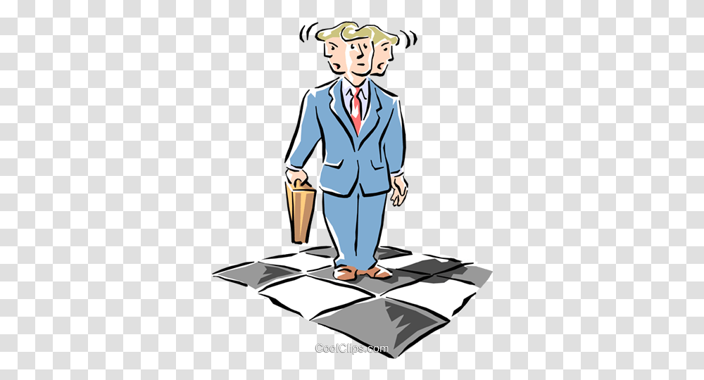 Confusion Royalty Free Vector Clip Art Illustration, Person, Performer, Man, Suit Transparent Png