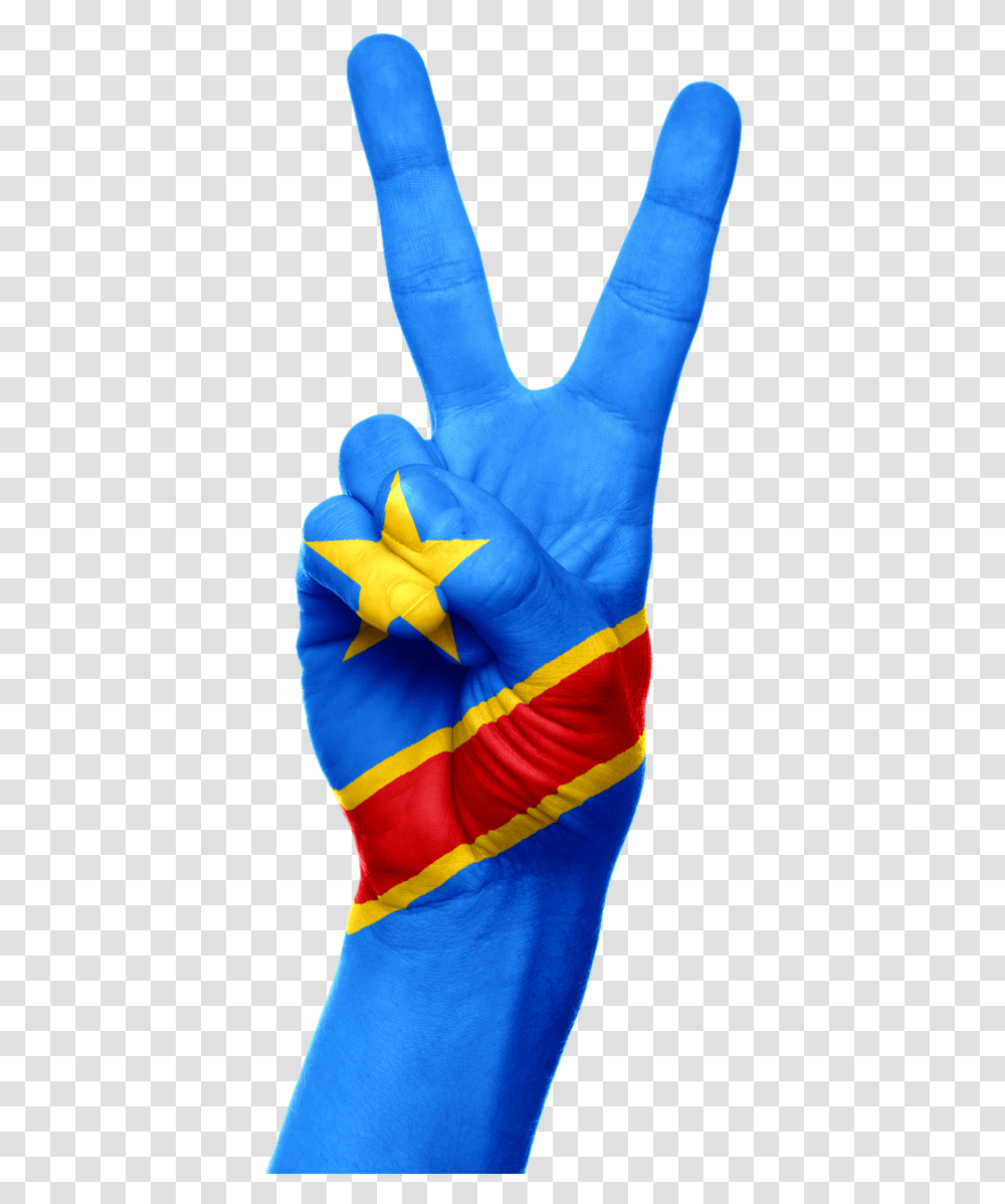 Congo Flag Hand Congo Flag On Hand, Apparel, Finger, Person Transparent Png