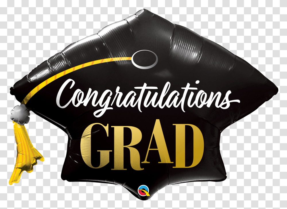 Congrats Grad Silver & Gold Mortarboard - Party Perfect Zafarrancho, Clothing, Text, Blow Dryer, Word Transparent Png