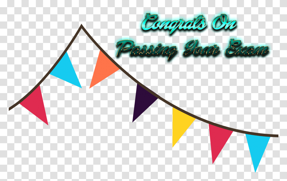 Congrats On Passing Your Exam Photo Background Pennant Banner Clipart, Triangle, Light, Plectrum Transparent Png