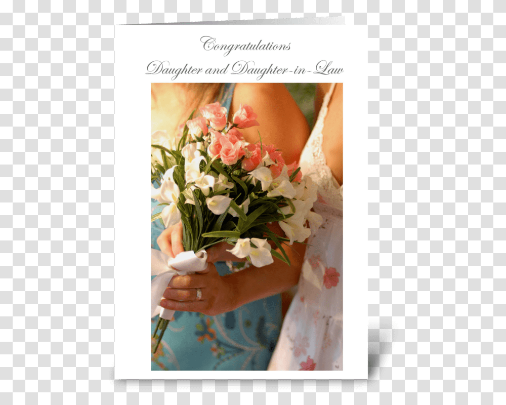 Congratulations Daughter Amp Daught In Law Greeting Card Bouquet, Person, Human, Plant, Flower Bouquet Transparent Png