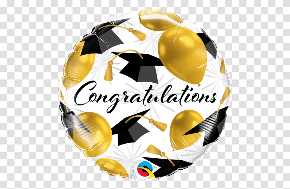 Congratulations Gold Balloons Qualatex 82283 Clipart Balloons For Graduation, Helmet, Clothing, Apparel, Number Transparent Png