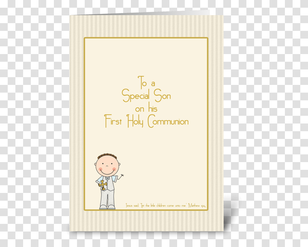Congratulations Holy Communion Son Greeting Card Cartoon, Page, Paper, Advertisement Transparent Png