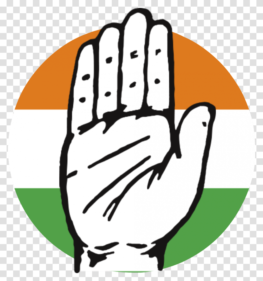 Congress Hd Logo On Indian Flag Colour Background Indian National Congress Outline, Hand, Fist Transparent Png