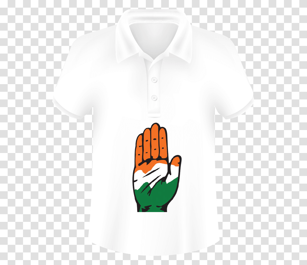 Congress Logo Printed T Shirts In White Color Indian National Congress Logo, Apparel, Hand, T-Shirt Transparent Png