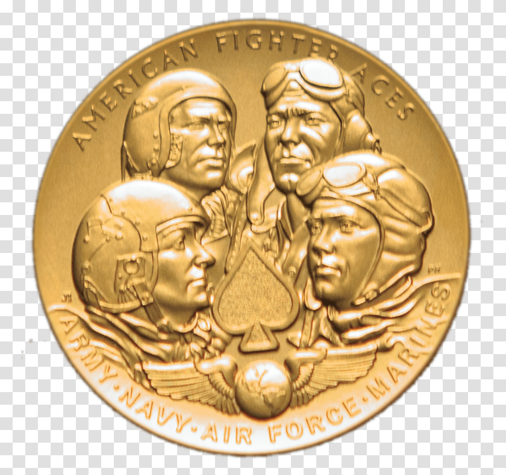 Congressional Gold Medal For Fighter Aces Congressional Gold Medal 2019, Person, Human, Coin Transparent Png