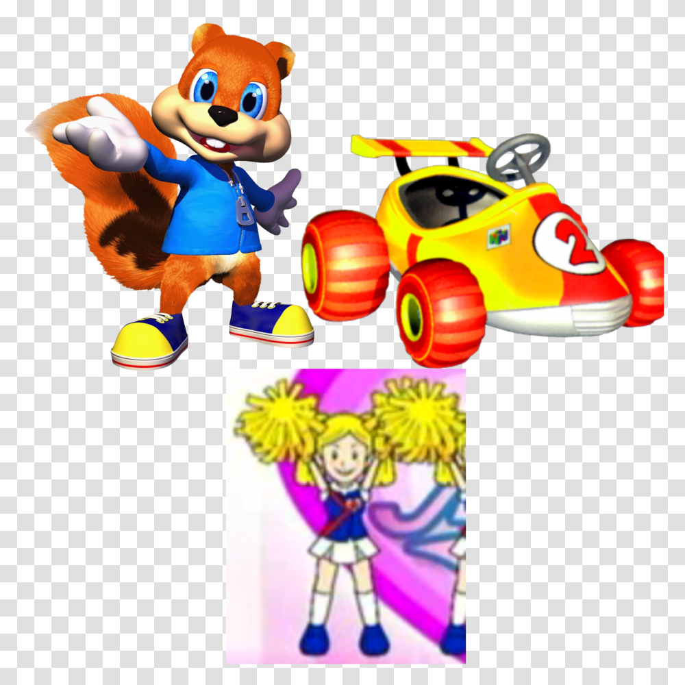 Conker The Squirrel Mii, Super Mario, Toy, Kart, Vehicle Transparent Png