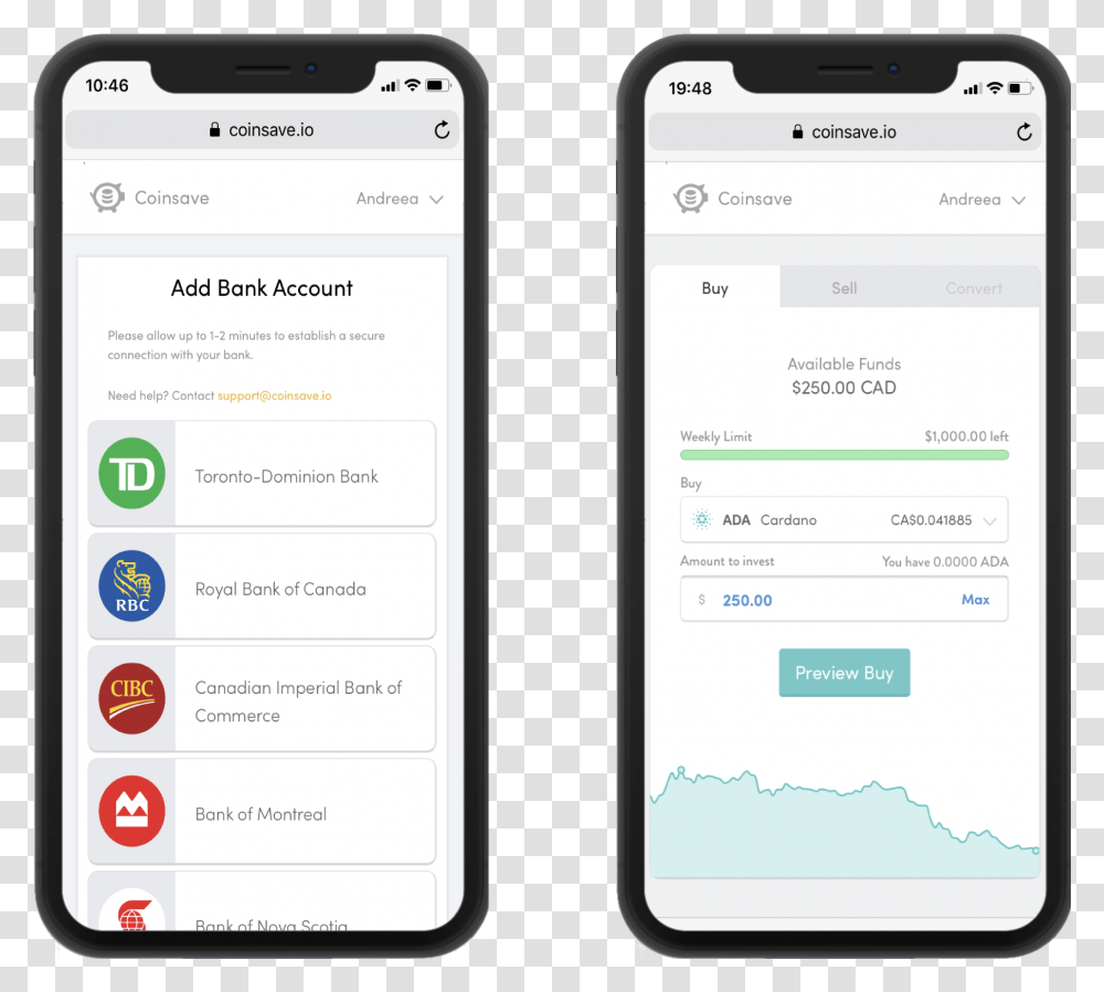 Connect Bank Account And Mobile View Of Cad To Cardano Card View Ios, Mobile Phone, Electronics, Cell Phone Transparent Png