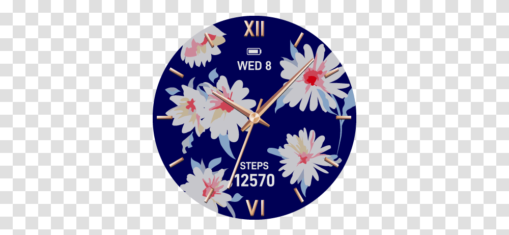 Connect Iq Store Free Watch Faces And Apps Garmin Decorative, Analog Clock, Wall Clock, Flower, Plant Transparent Png